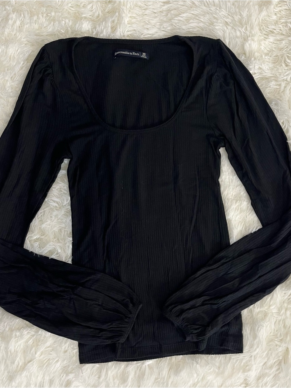 Abercrombie and Fitch Ribbed Puff Long Sleeve Top